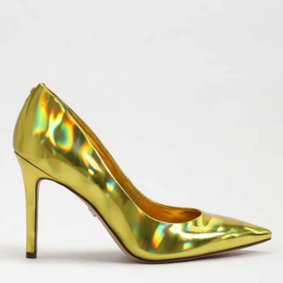 Sam Edelman Shoes - Sam Edelman Holographic Yellow Gold Pump Pointed Toe Heels - Brand new!